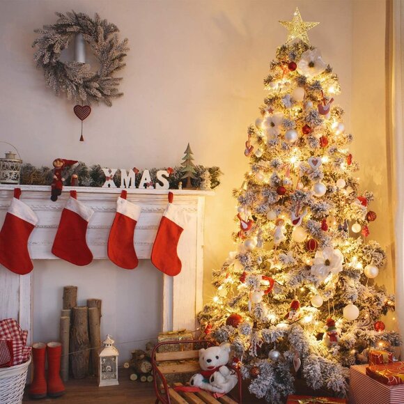 10 Inches Gold Christmas Star Topper Xmas Tree Topper Glitter Treetop Star for C - Picture 7 of 7